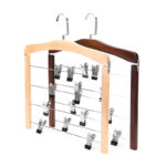 space saving multi layer wooden bottom clothes hanger