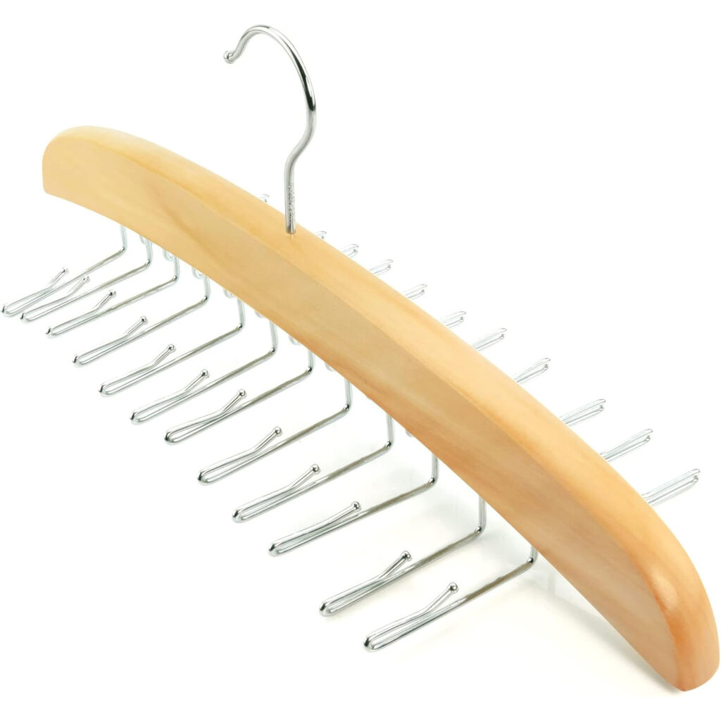 Wooden belt scarf tie hanger multi-bar display