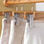 natural wooden skirt/pant hanger with movable clips