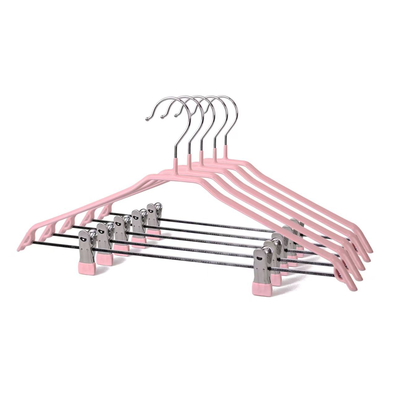 pvc coated wire clothes hanger with clips pvc coated wire clothes hanger with clips