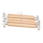 natural wooden skirt/pant hanger with movable clips