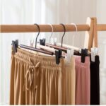 natural white metal wood trousers/skirt hanger