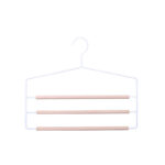 3-layer frosted metal wood trousers hanger with adjustable clips wholesale