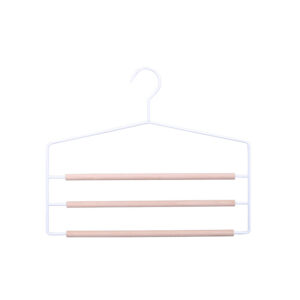 3 layer frosted metal wood trousers hanger