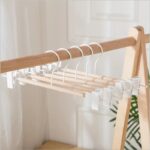 natural white metal wood trousers/skirt hanger