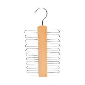 natrual multi layer wooden tie display hanger