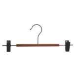 Natural frosted metal wood trousers skirt hanger with clips