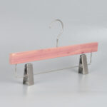Natural cedar wooden pants skirts hanger with clips