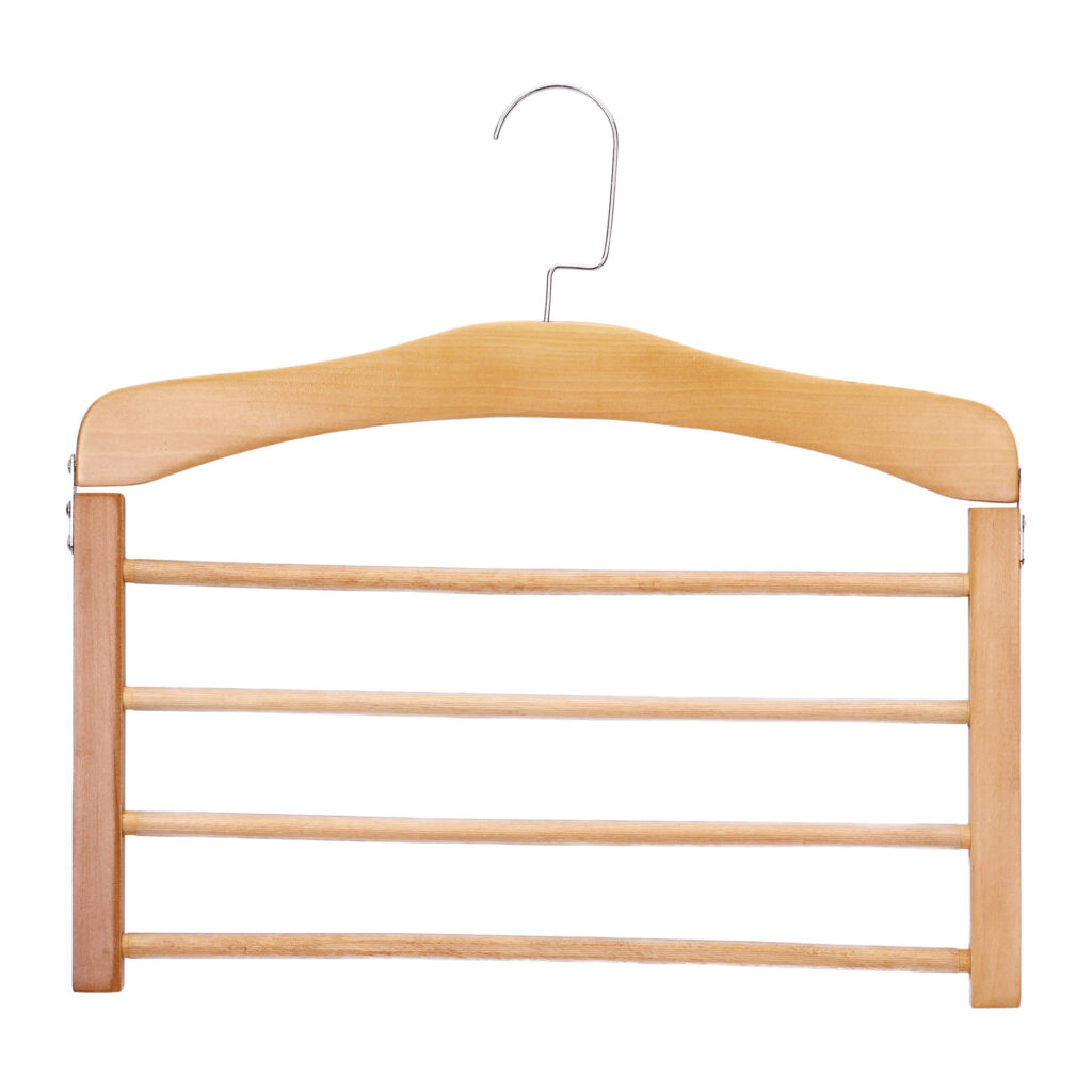 4-layer space-saving wooden pants skirts hanger closet organizer