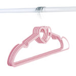Cute Heart Shape Flocking Plastic Kids Clothes Hanger - XINQI wooden hanger manufacturer