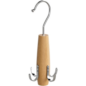 natrual wooden closet hooks for belt scaf display