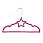 Star shape flocking plastic baby clothes hanger