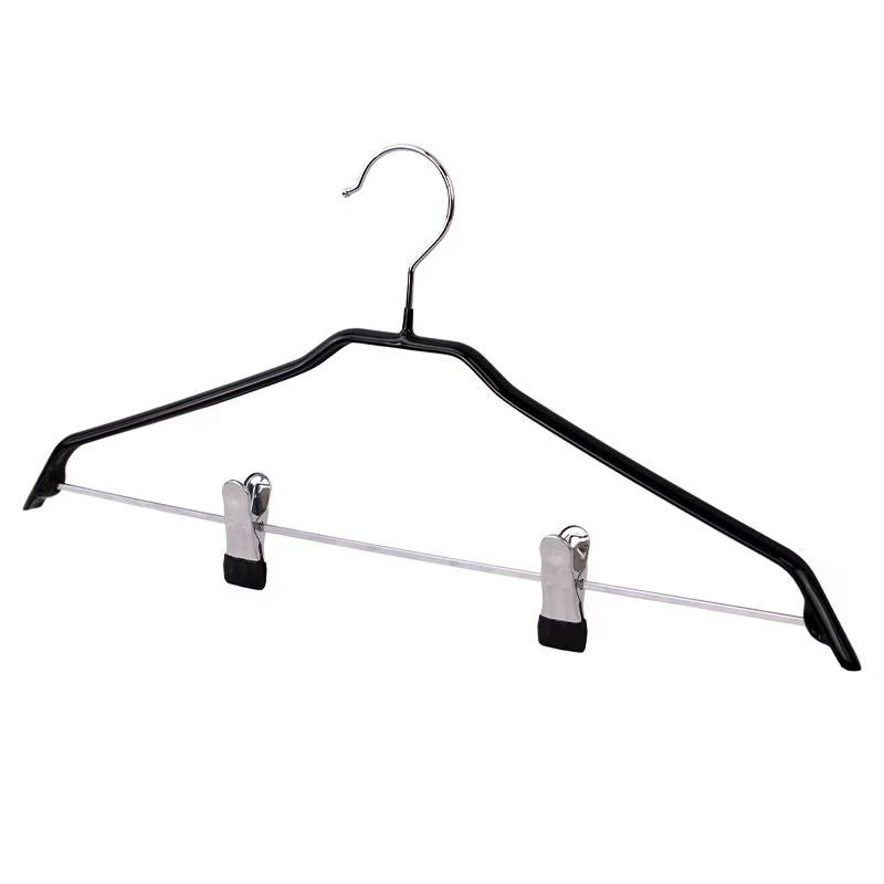 pvc coated wire clothes hanger with clips pvc coated wire clothes hanger with clips