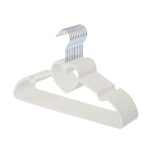 cute heart shape flocking plastic kids clothes hanger