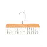 Wooden belt hanger with 8 hooks display rack