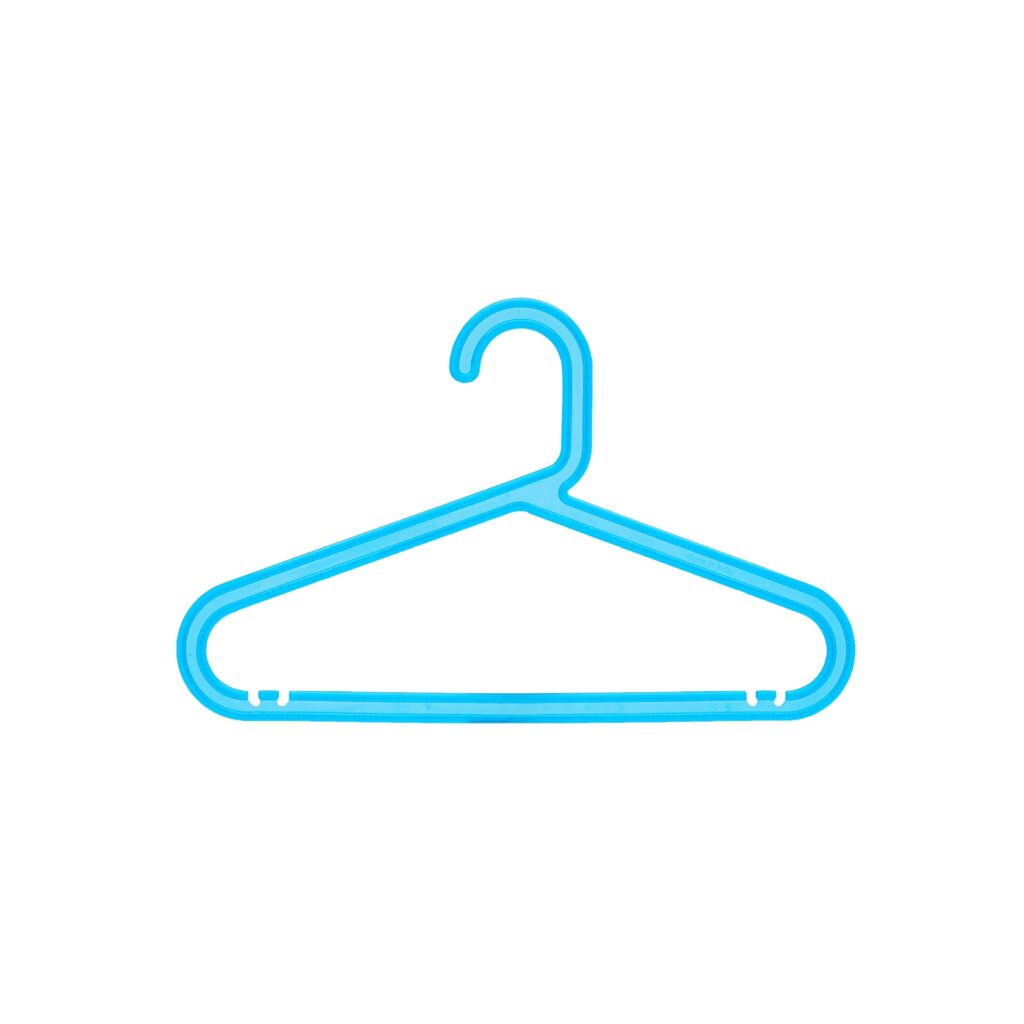 Colorful cute plastic kids clothes hanger with chrome hook