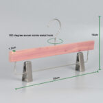 Natural Cedar Wooden Pants & Skirts Hanger with Clips wholesale