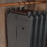 Natural Frosted Metal+Wood Trousers/Skirt Hanger with Movable Clips wholesale