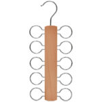 Multi-layer natural wooden tie belt display rack