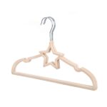 star flocking plastic baby clothes hanger