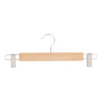 Natural wooden skirt pants hanger with movable clips