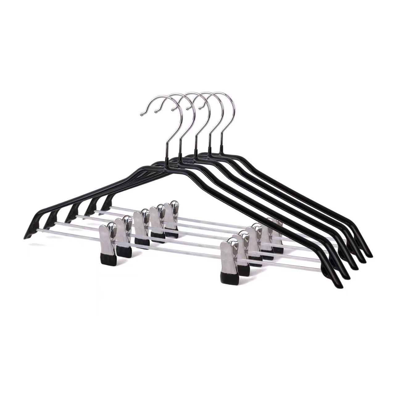pvc coated wire clothes hanger with clips pvc coated wire clothes hanger with clips