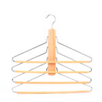 Space-saving wooden clothes hanger slim