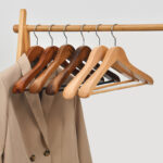 Sturdy Wooden Coat Hanger with Movable Clips wholesale